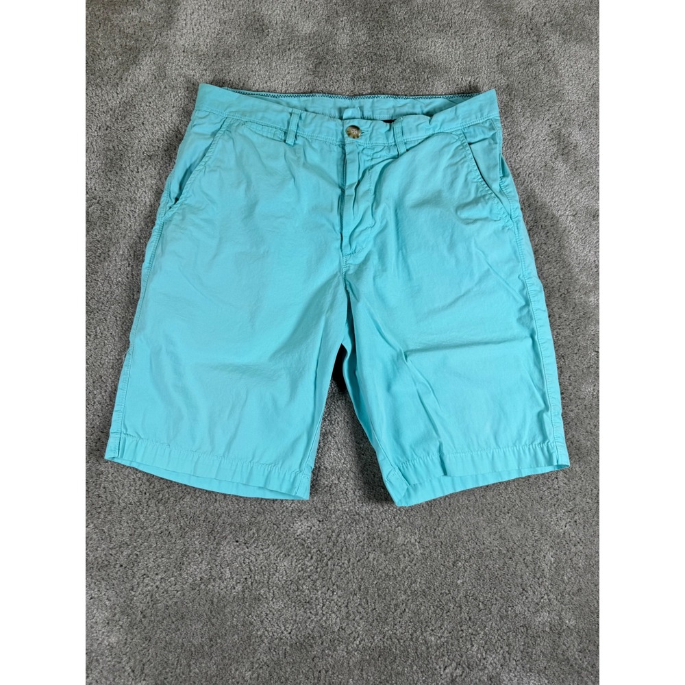 johnnie-O West Coast Prep Mens Turquoise Blue Cotton Chino Shorts Size 34